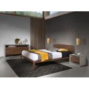 BARDEM modern éjjeliszekrény - dió/szürke