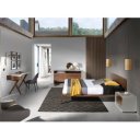 BARDEM modern éjjeliszekrény - dió/szürke