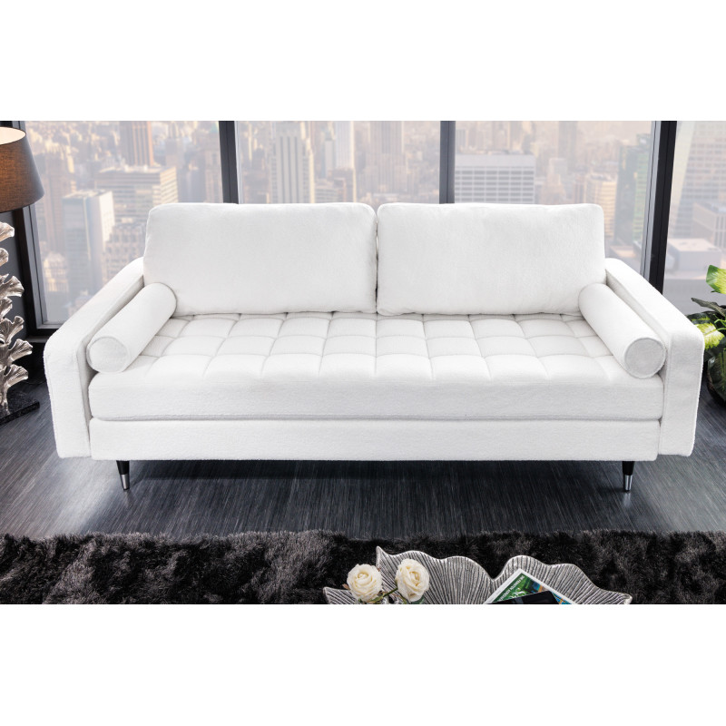 COZY design  kanapé - 220cm - fehér bouclé