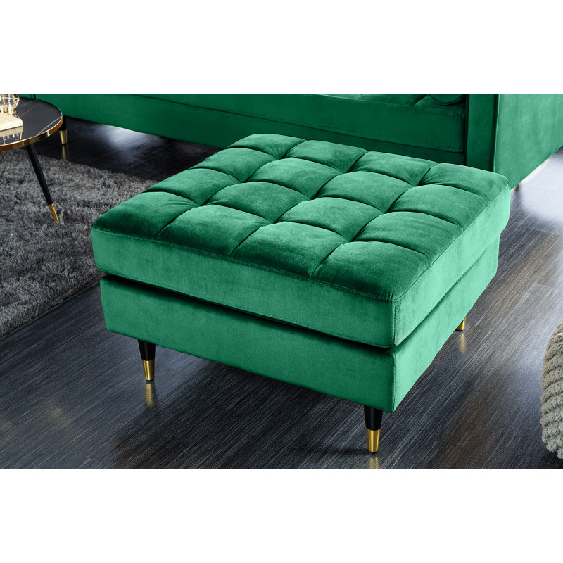 COZY VELVET design bársony puff - smaragd