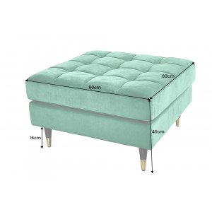 COZY VELVET design bársony puff - smaragd