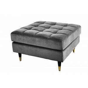 COZY VELVET design bársony puff - szürke