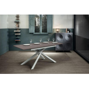 PULSE bővíthető design étkezőasztal - szürke márvány dekor