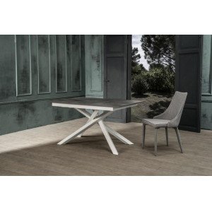 PULSE bővíthető design étkezőasztal - szürke beton dekor