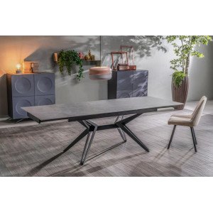 MATCH III design bővíthető kerámia étkezőasztal - szürke márvány Bővíthető étkezőasztal
