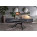 MATCH III design bővíthető kerámia étkezőasztal - fekete márvány