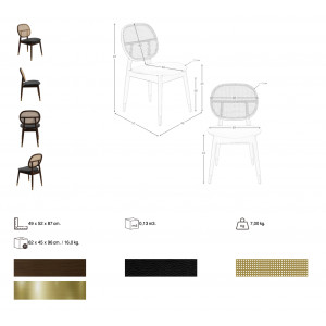 TERRERO prémium rattan étkezőszék