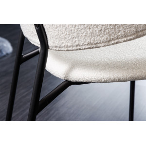 TRACY modern bouclé szék - fehér/fekete