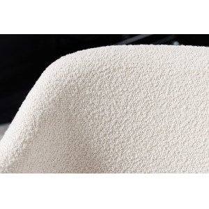 TRACY modern bouclé szék - fehér/arany