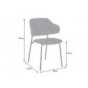 TRACY modern bársony szék - szürke