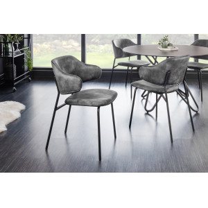 TRACY modern bársony szék - szürke INVICTA