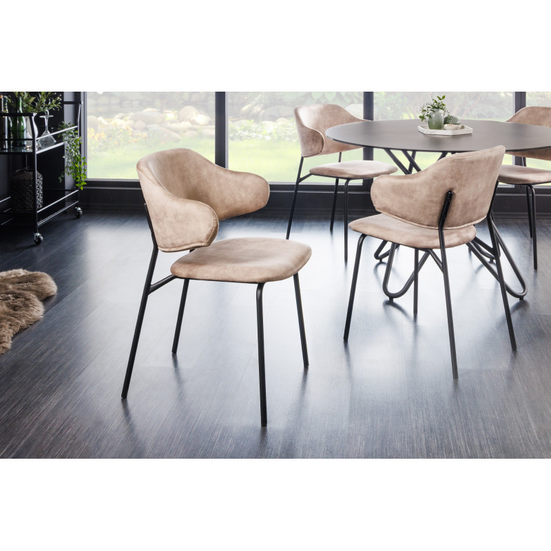 TRACY modern bársony szék - beige