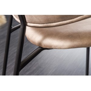 TRACY modern bársony szék - beige