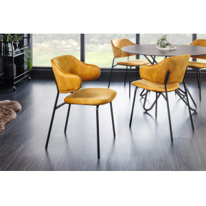 TRACY modern bársony szék - sárga INVICTA