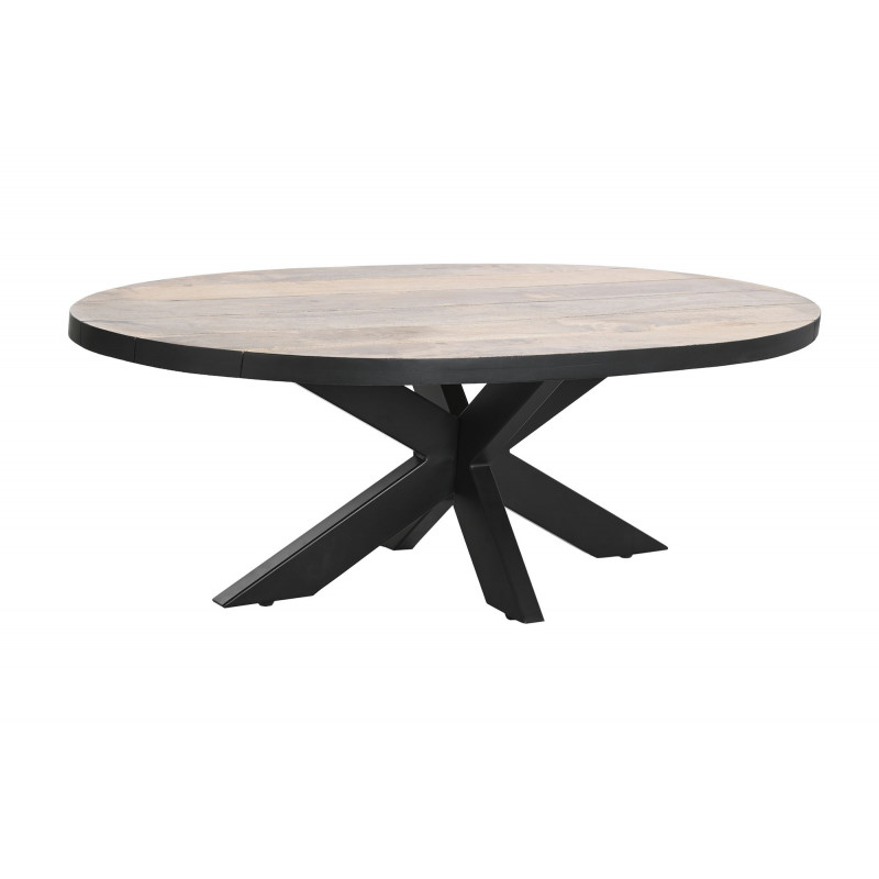 KRISTEL modern mangófa dohányzóasztal - 130cm