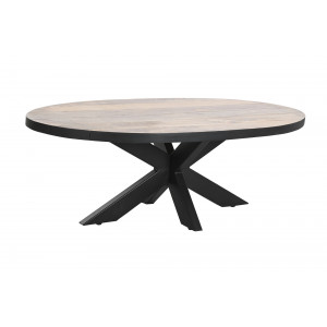 KRISTEL modern mangófa dohányzóasztal - 130cm Fa