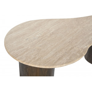 DOUGLAS modern mangófa/kő dohányzóasztal - 120cm