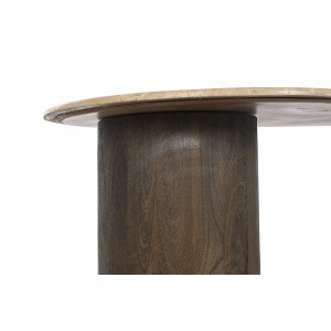 DOUGLAS modern mangófa/kő dohányzóasztal - 120cm
