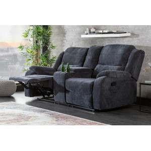 HOLLYWOOD dönthető mozi fotel 2 személyes - sötétszürke INVICTA