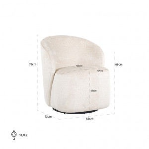 SOFIA design fotel - fehér