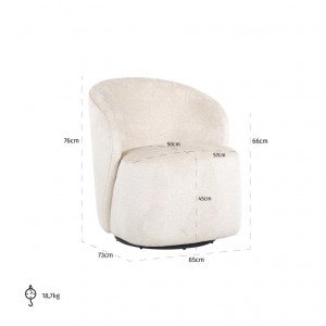 SOFIA design fotel - fehér