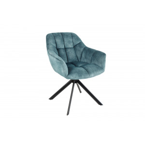 PAPILLON design forgatható bársony szék - kék