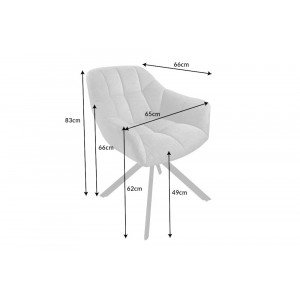 PAPILLON design forgatható bársony szék - kék