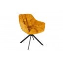 PAPILLON design forgatható bársony szék - sárga
