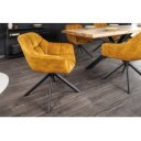 PAPILLON design forgatható bársony szék - sárga