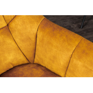 PAPILLON design forgatható bársony szék - sárga