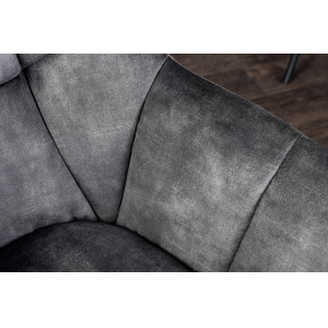 PAPILLON design forgatható bársony szék - szürke