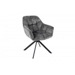 PAPILLON design forgatható bársony szék - szürke