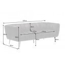 NOBLESSE exkluzív bársony kanapé - pezsgő - 225cm