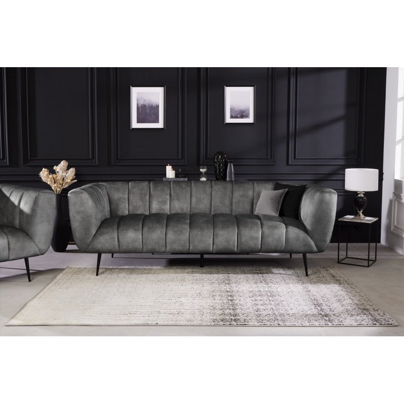 NOBLESSE exkluzív bársony kanapé - szürke - 225cm