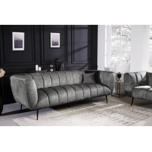 NOBLESSE exkluzív bársony kanapé - szürke - 225cm
