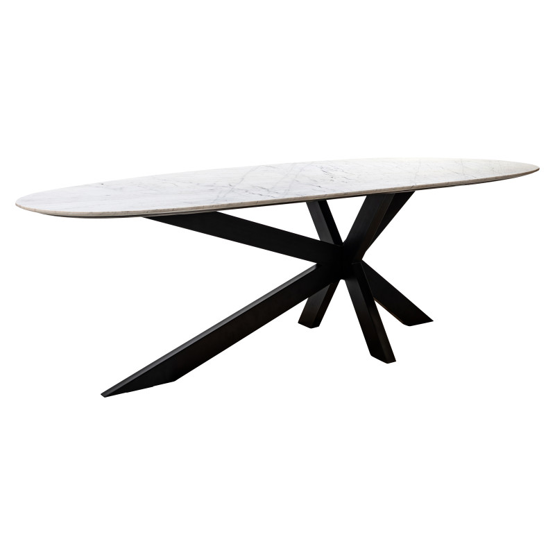 TROCANO prémium márvány étkezőasztal - 220cm - fehér