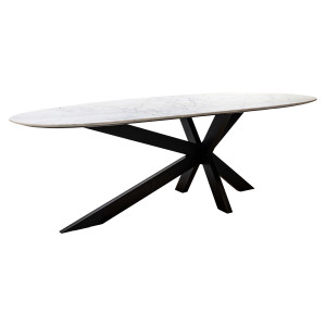 TROCANO prémium márvány étkezőasztal - 220cm - fehér Étkezőasztalok