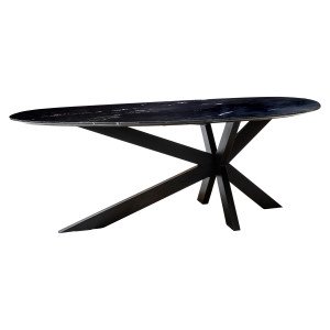 TROCANO prémium márvány étkezőasztal - 220cm - fekete Étkezőasztalok