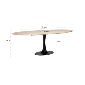 HAMPTON OVAL exkluzív étkezőasztal - 230cm