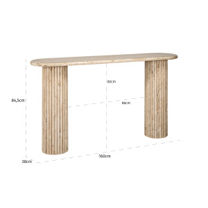 LA CANTERA prémium travertin konzolasztal - 160cm