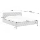 MODERN BAROCK exkluzív bársony ágykeret - szürke - 160x200cm