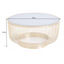 VARIATION exkluzív dohányzóasztal - 80cm - fekete/arany