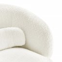 BOCCA NOVA design bouclé fotel - fehér