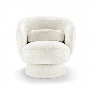 BOCCA NOVA design bouclé fotel - fehér