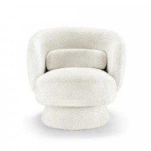 BOCCA NOVA design bouclé fotel - fehér