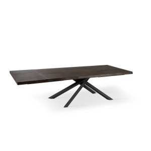 SPIKE modern bővíthető étkezőasztal - sötét tölgy/fekete - 160-240cm