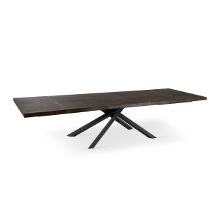 SPIKE modern bővíthető étkezőasztal - sötét tölgy/fekete - 200-300cm Bővíthető étkezőasztal