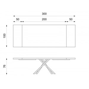 SPIKE modern bővíthető étkezőasztal - sötét tölgy/fekete - 200-300cm