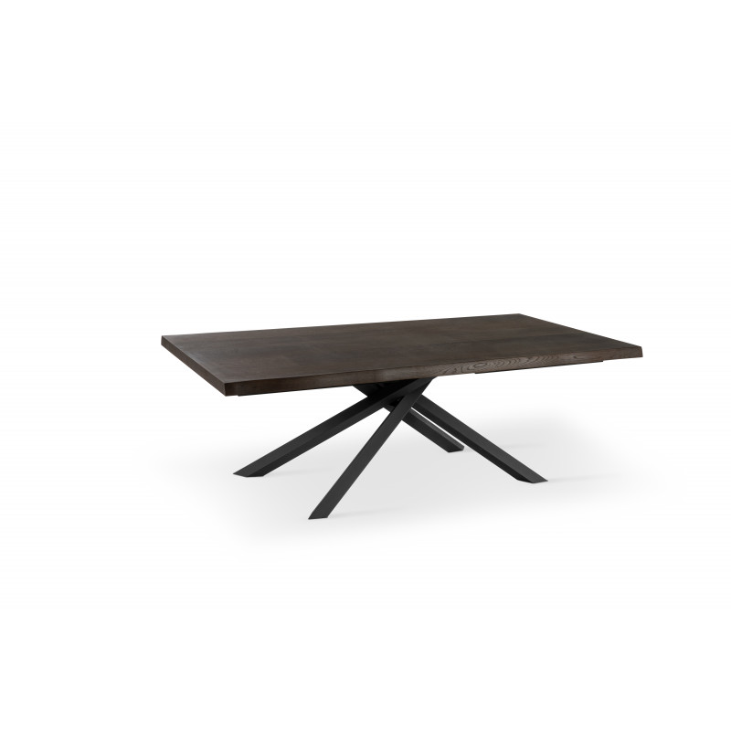 SPIKE modern étkezőasztal - sötét tölgy/fekete - 200cm
