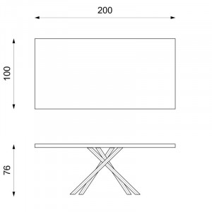 SPIKE modern étkezőasztal - sötét tölgy/fekete - 200cm